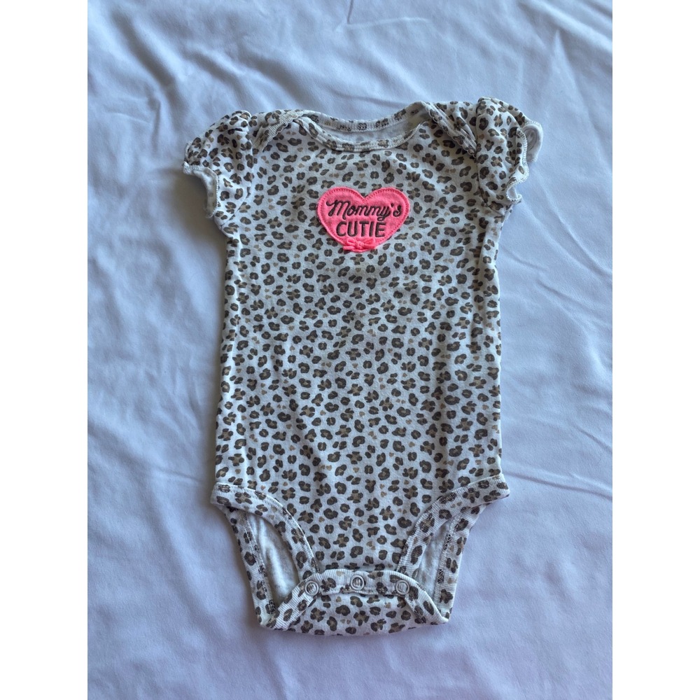 Child of Mine by Carters Baby Girl Leopard Print Mommy's Cutie Bodysuit 3-6M